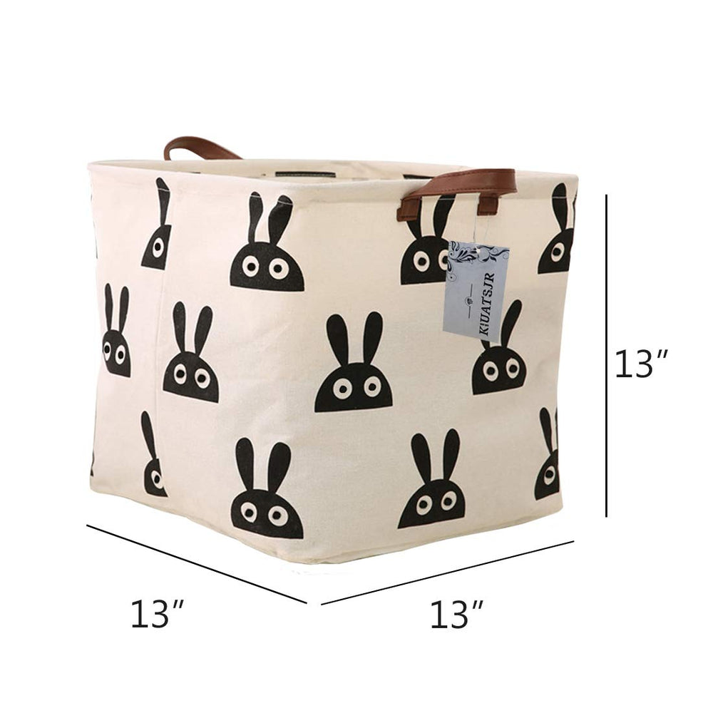 KIUATSJR square storage bin with handles for easy transport of toys