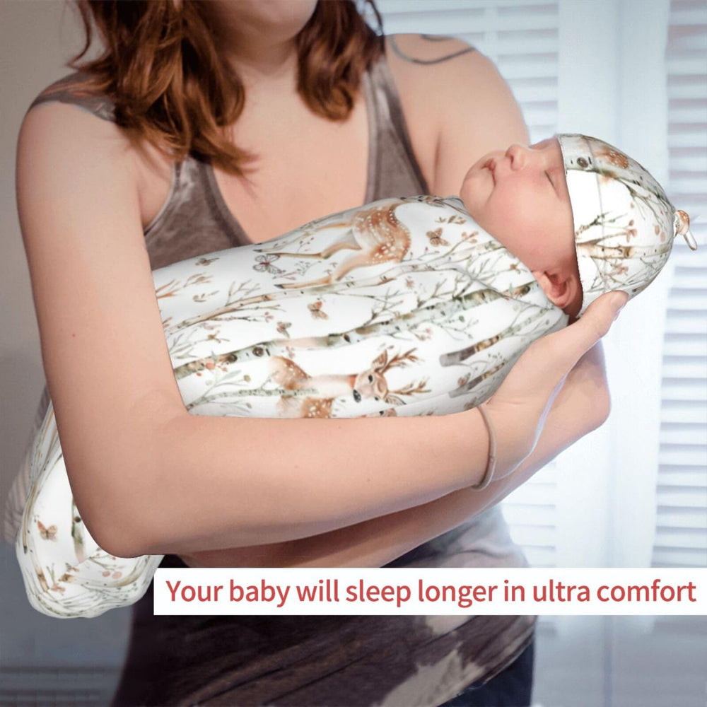 Kiuloam swaddle blanket laid flat shows the generous 53x29 cm size.