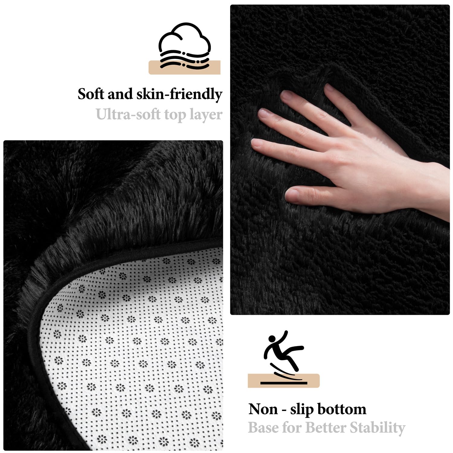 KIXINWA fluffy circle rug for kids and nursery adds cushioned play space.