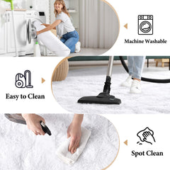 KIXINWA rug with rubber backing stays put on floors for safety.