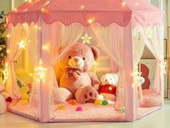 KIXINWA Pink Hexagon Princess Rug fluffy closeup emphasizes ultra-soft microfiber fibers