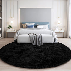 KIXINWA round rug care cleaning hand wash view suggests easy maintenance.