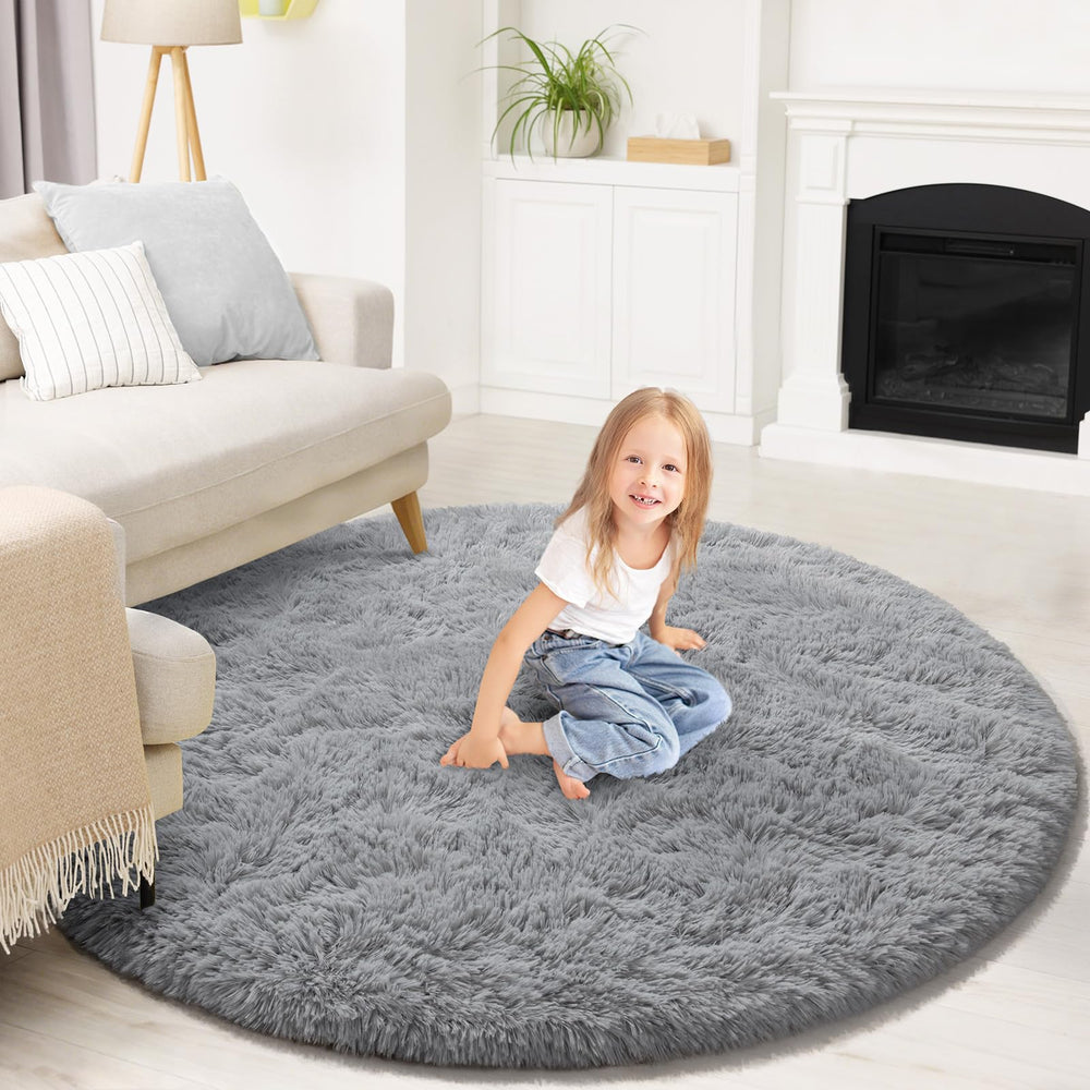 KIXINWA round rug is easy to clean with vacuum or wipe maintenance.