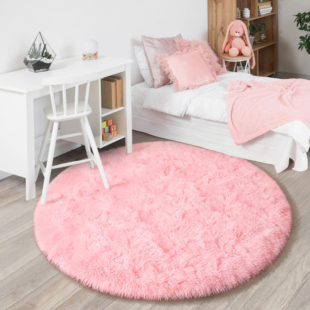 KIXINWA pink rug recovers flat after unpacking for a neat look
