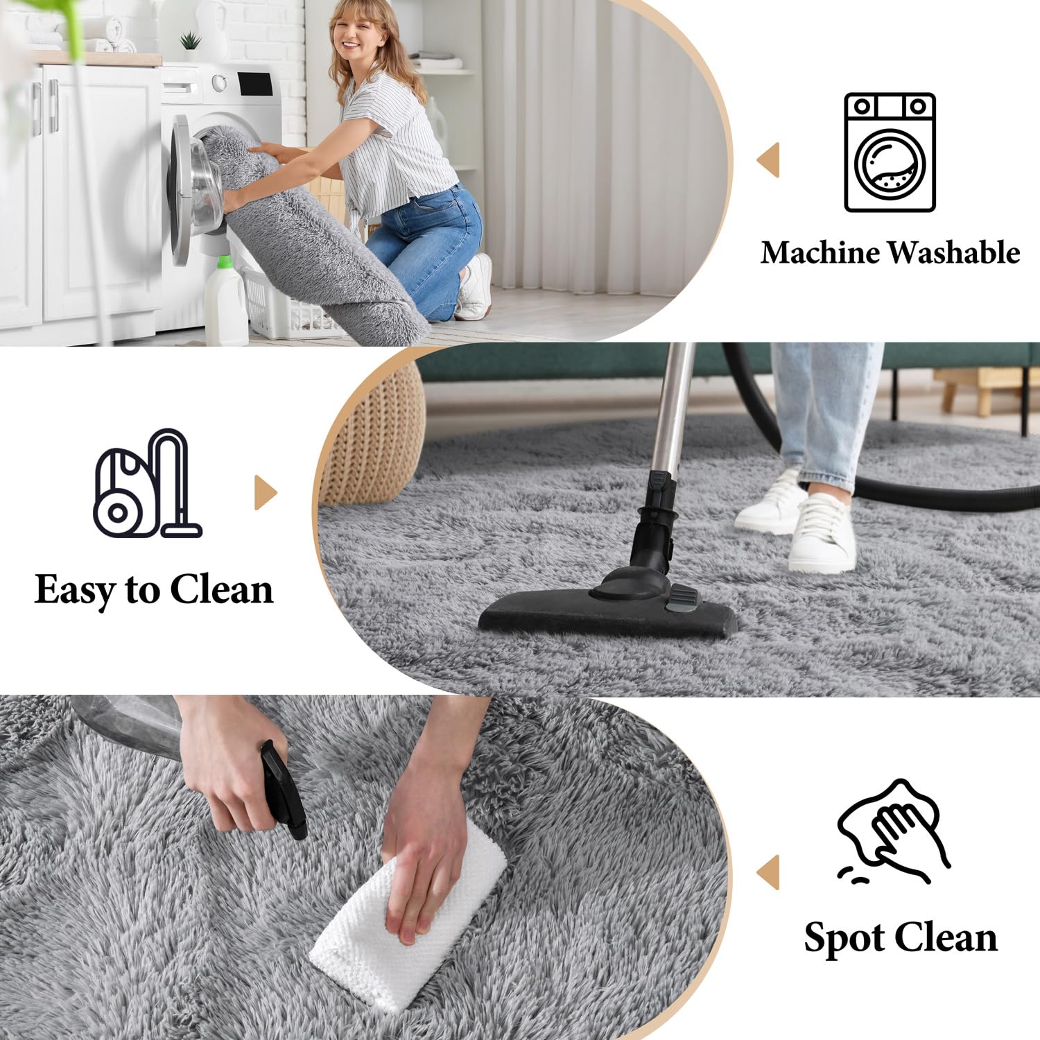 KIXINWA plush microfiber rug offers memory-foam-like comfort for daily use.
