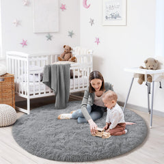 KIXINWA rug with rubber backing provides non-slip stability on hard floors.