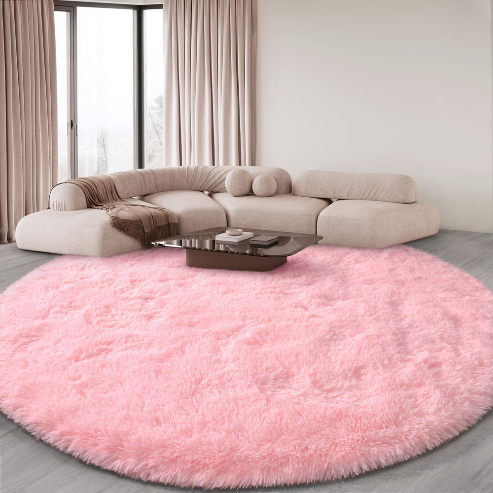 KIXINWA pink rug easy-clean option suitable for vacuuming or wiping.