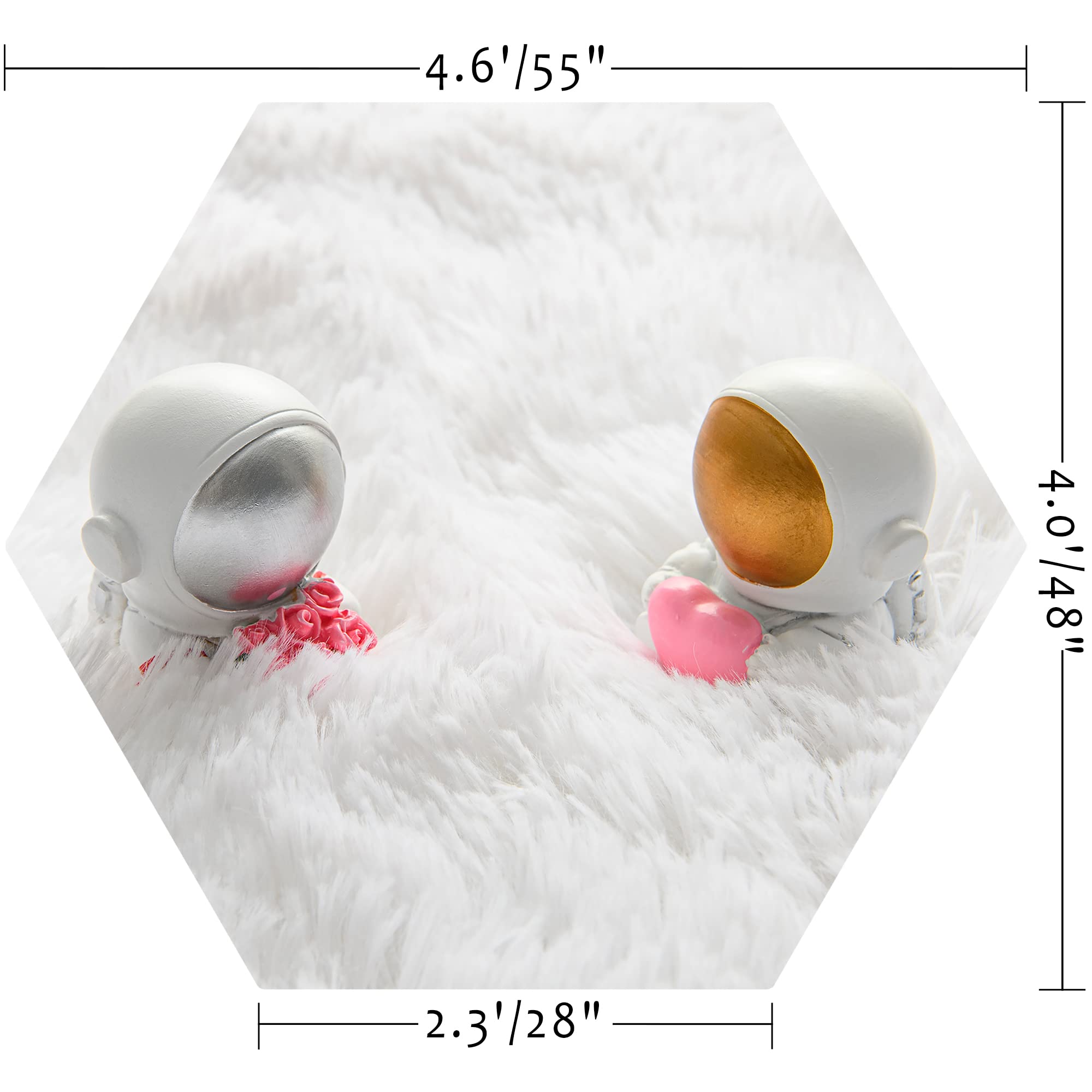 KIXINWA White Hexagon Rug beside princess castle playtent enhances imaginative play with plush comfort
