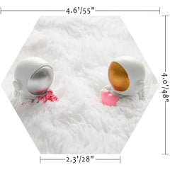 KIXINWA White Hexagon Rug beside princess castle playtent enhances imaginative play with plush comfort