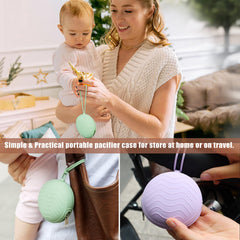 KIYEUKB pacifier holder purple open case highlights compact packing.