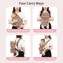 KIYUMI Baby Sling Carrier 4-in-1 carry modes adapt as baby grows