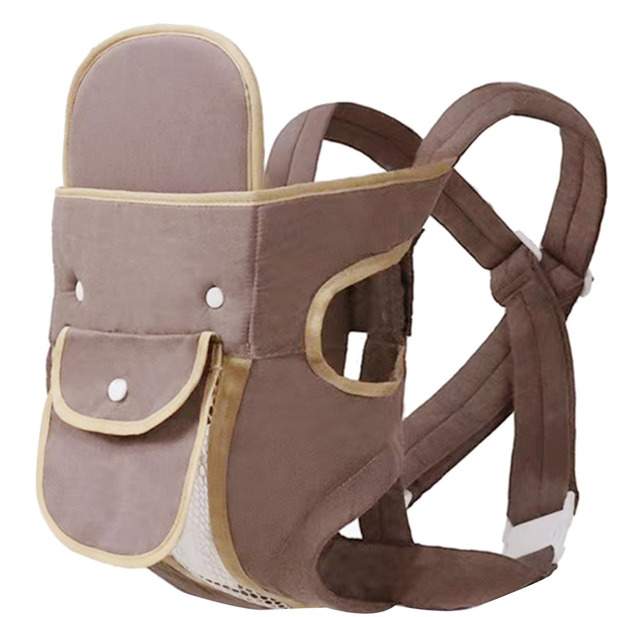 KIYUMI Baby Sling Carrier front view showing hip-seat support for ergonomic seating