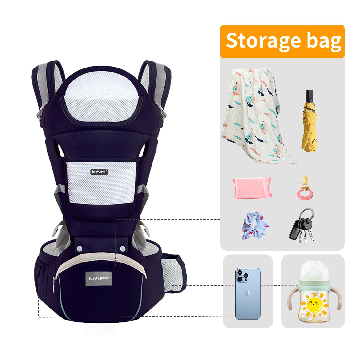 KIYUMI-pocket design keeps essentials within reach