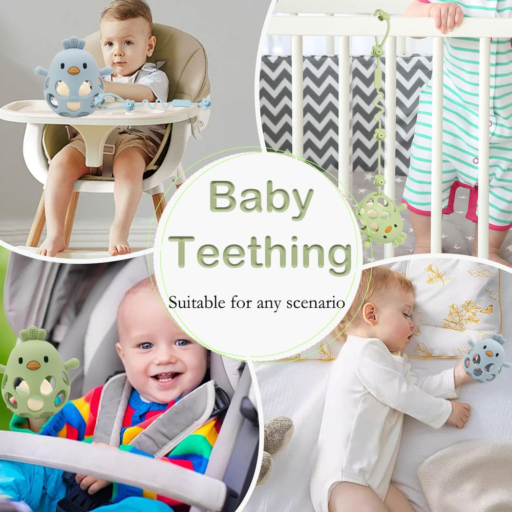 Kizadee chick-sized teether designed for little hands to grasp easily.