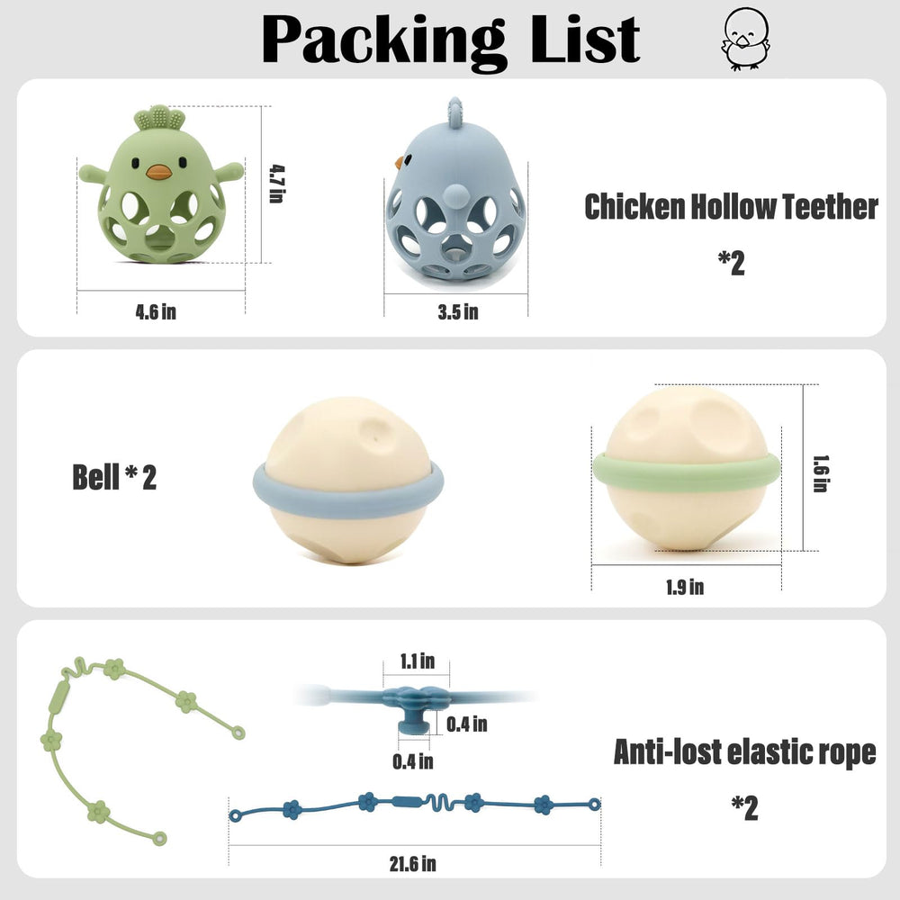 Kizadee teether chick texture helps massage gums during soothing chew sessions.