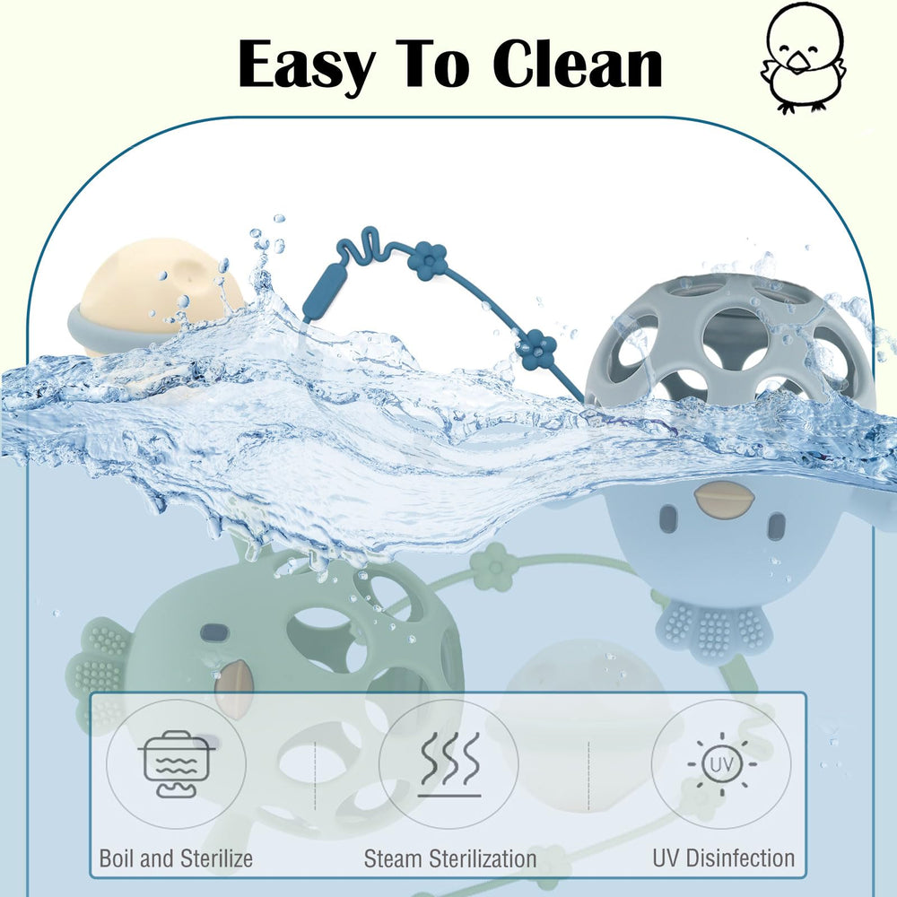 Kizadee teether surface is easy to clean and dishwasher-safe.