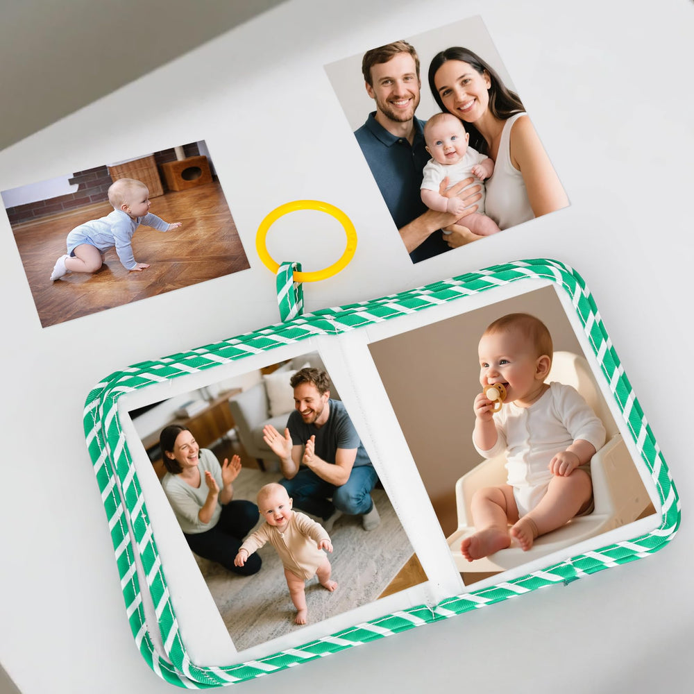 kizh baby photo album includes a sturdy hanging ring for easy display.