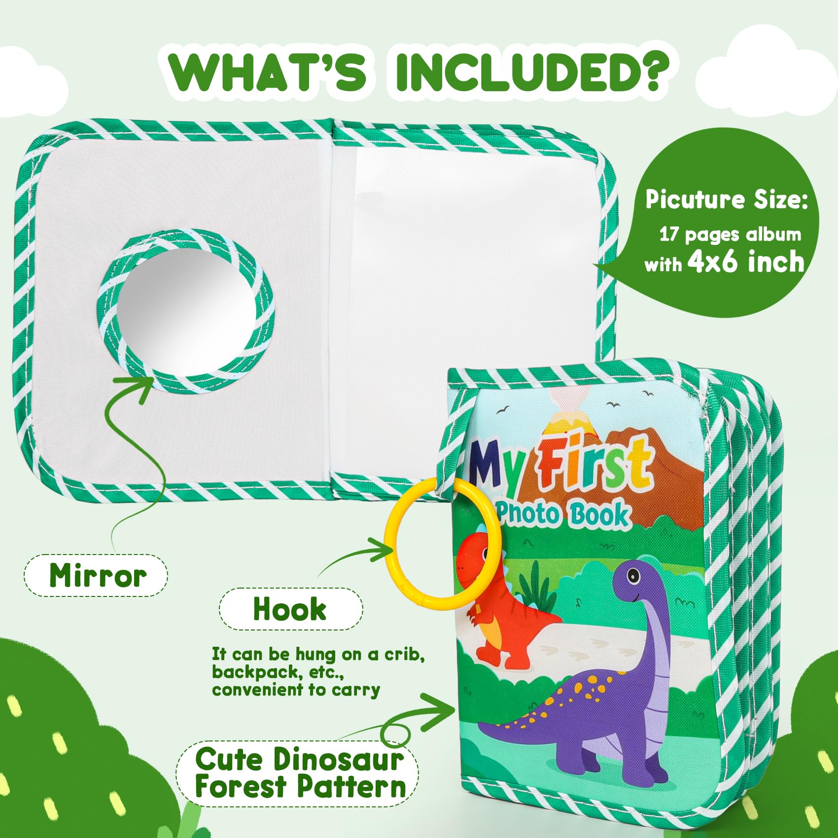 kizh baby photo album features an interactive mirror that engages babies during playtime memories.