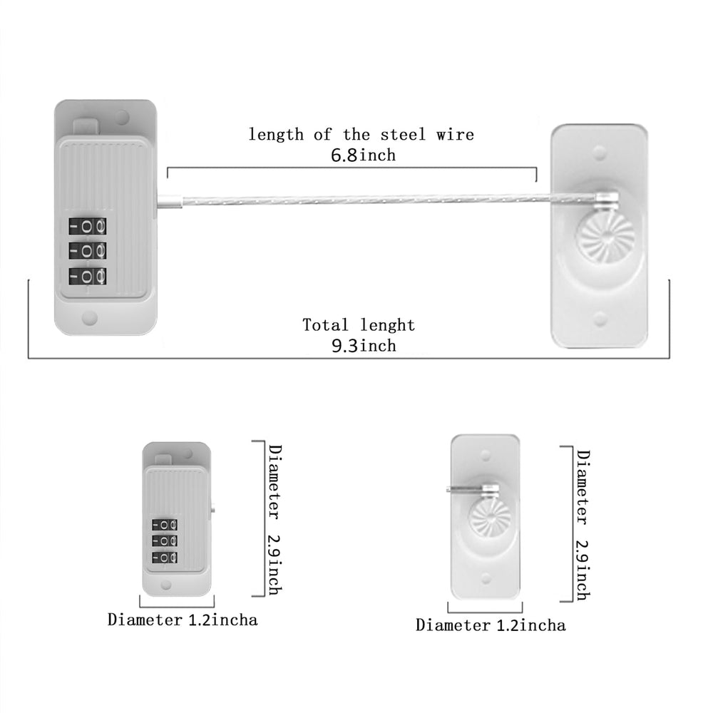 KIZZHISI 4-pack locks shown securing fridge, cabinets, and drawers at home.