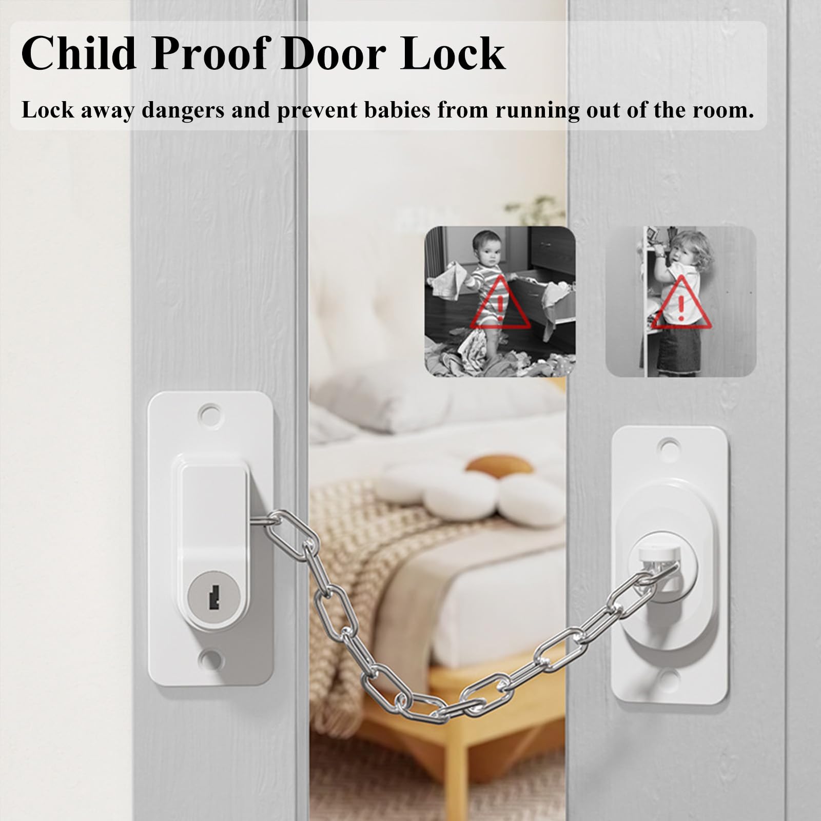 KIZZHISI door lock adhesive installation demonstrates no-drill setup for quick baby-proofing.