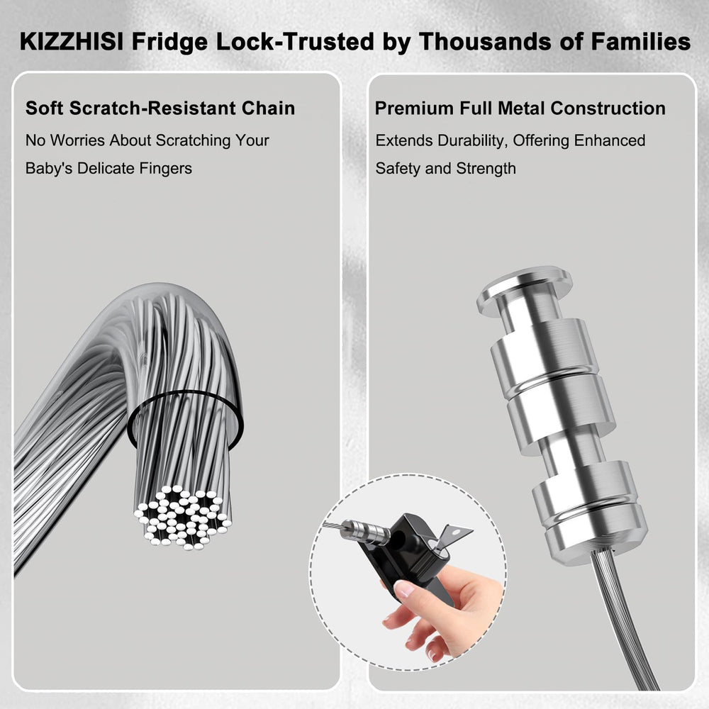 KIZZHISI drawer lock installation closeup showing tool-free setup