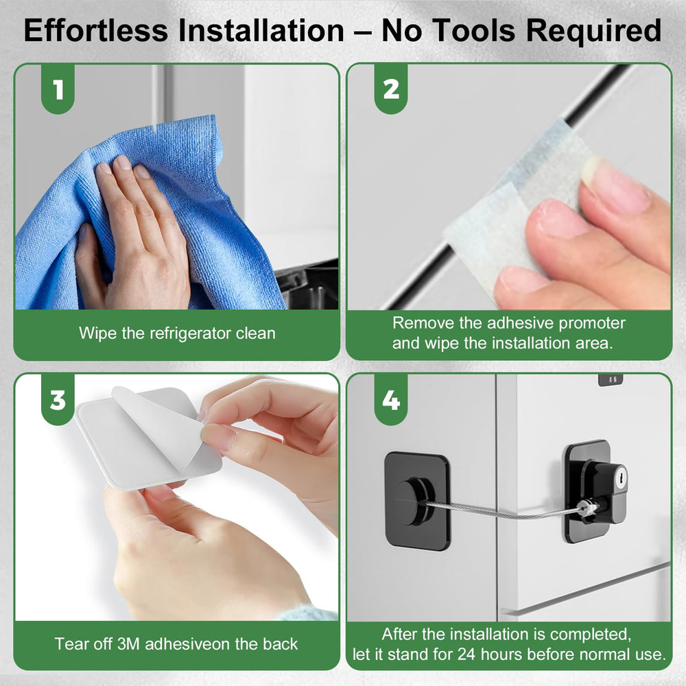 KIZZHISI fridge lock 4-pack keys in use for quick caregiver access