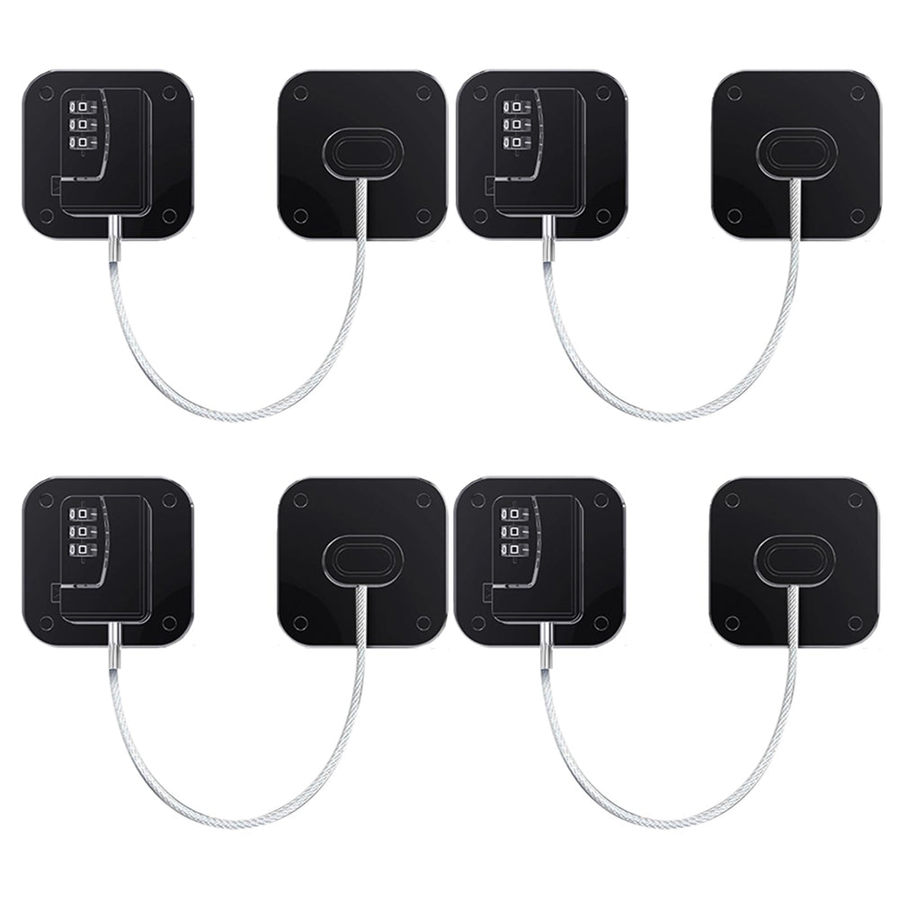 Kizzhisi fridge lock 4-pack packaging for easy home safety.