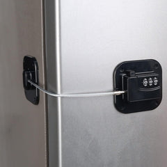 Kizzhisi fridge lock adhesive back shows non-drilling installation.