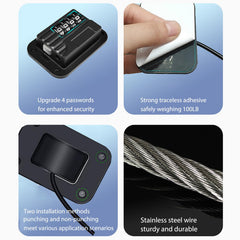 KIZZHISI fridge lock combination lock close-up highlights durable steel wiring.