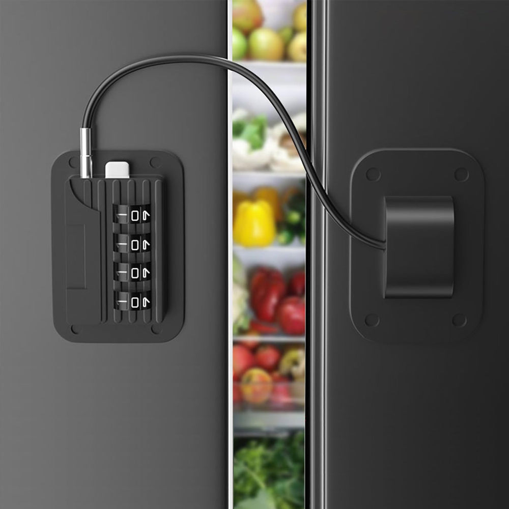 KIZZHISI fridge lock combo dial closeup shows easy no-key operation for adults