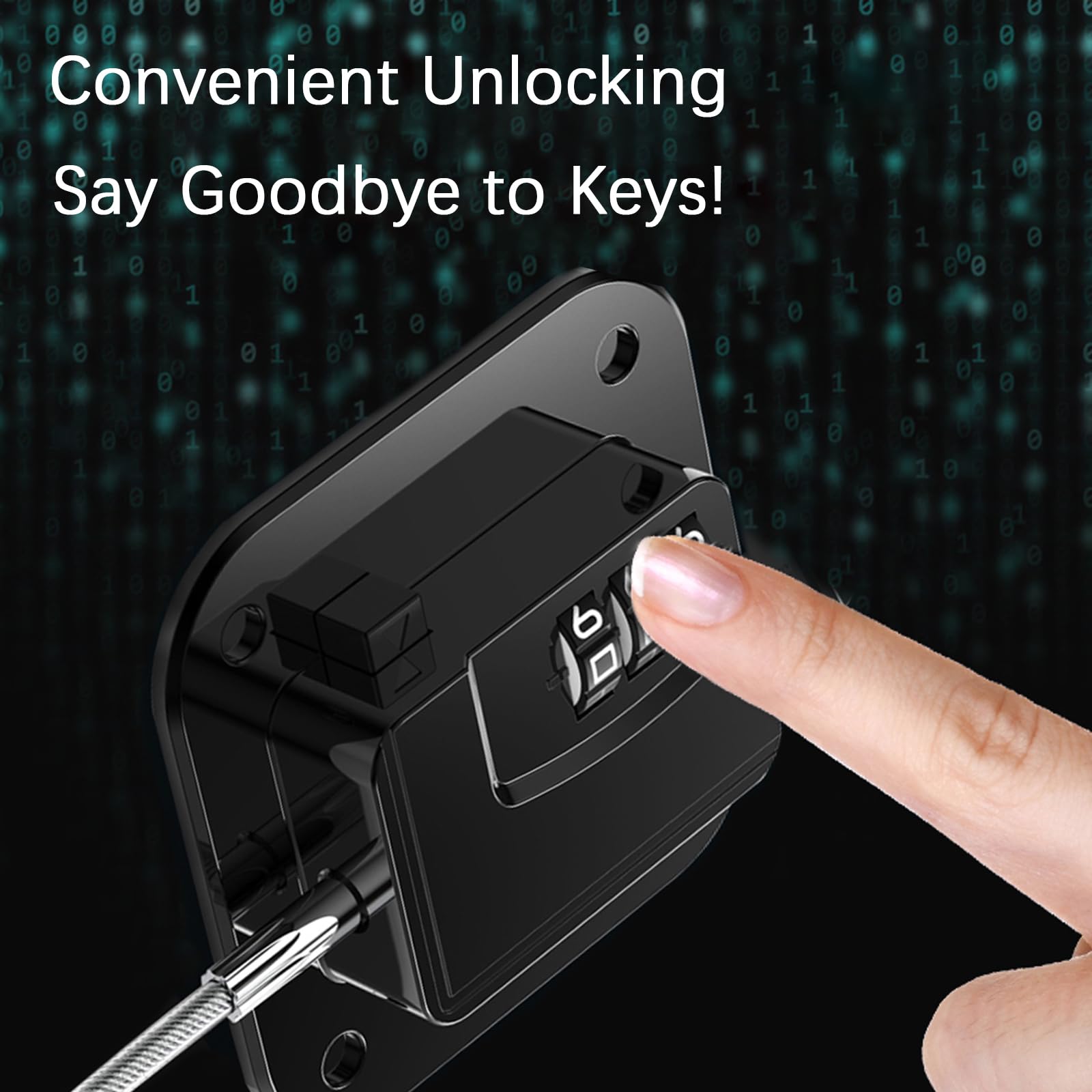 Kizzhisi fridge lock dial close-up demonstrates easy combination.