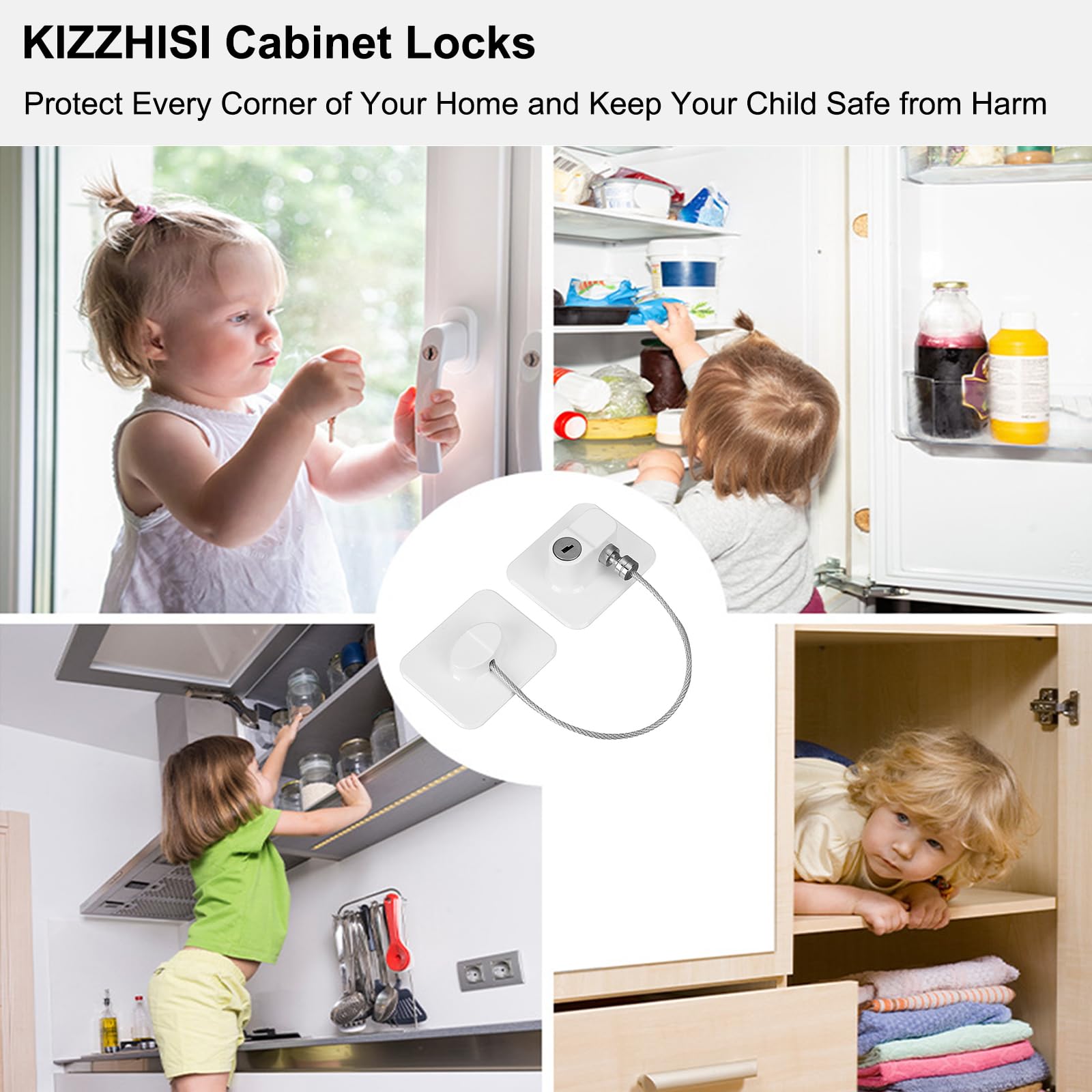 KIZZHISI fridge lock keys detailed view with reusable keys