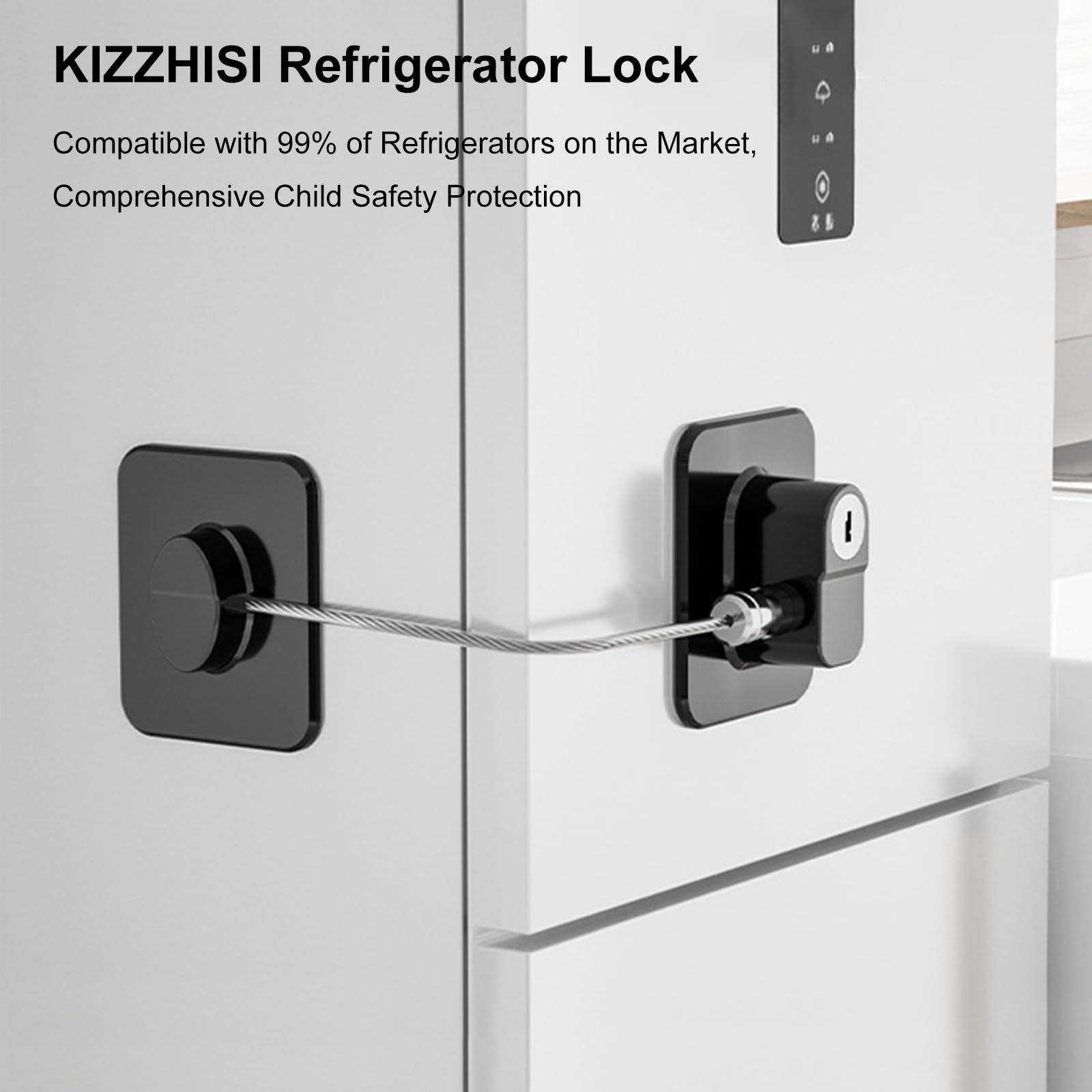 KIZZHISI fridge lock keys in use for easy adult access