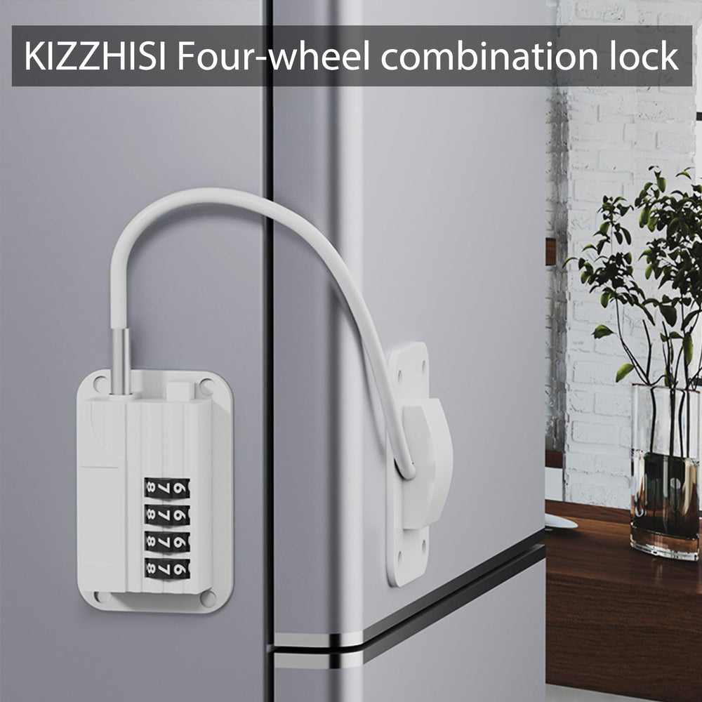 KIZZHISI fridge lock on fridge shows tool-free setup for busy families.