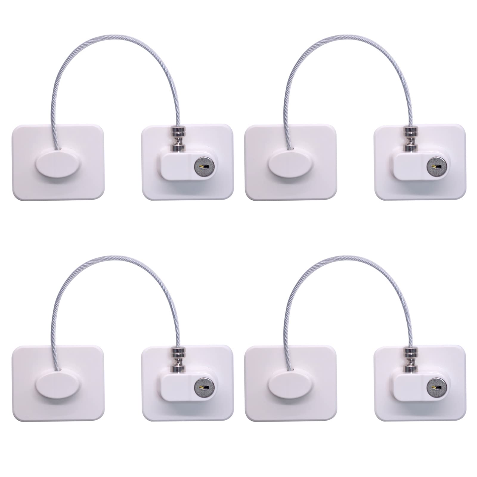 KIZZHISI fridge lock pack4 white assembly showing secure fridge setup
