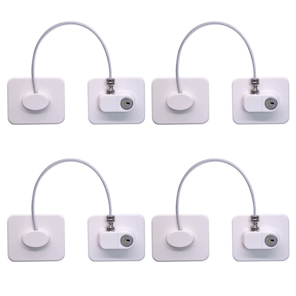 KIZZHISI fridge lock pack4 white assembly showing secure fridge setup