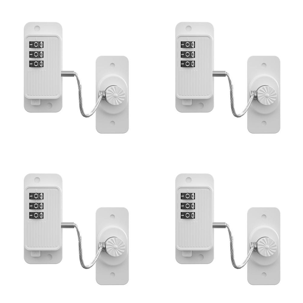 KIZZHISI heavy-duty fridge lock pack in use secures cabinets and drawers.
