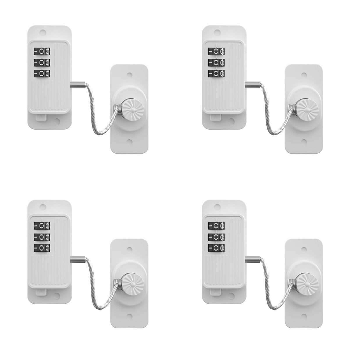 KIZZHISI heavy-duty fridge lock pack in use secures cabinets and drawers.