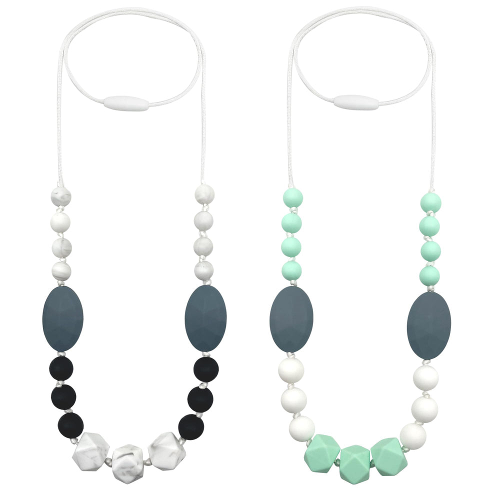 KJHL silicone nursing necklaces pack bright colors for calming sensory engagement.