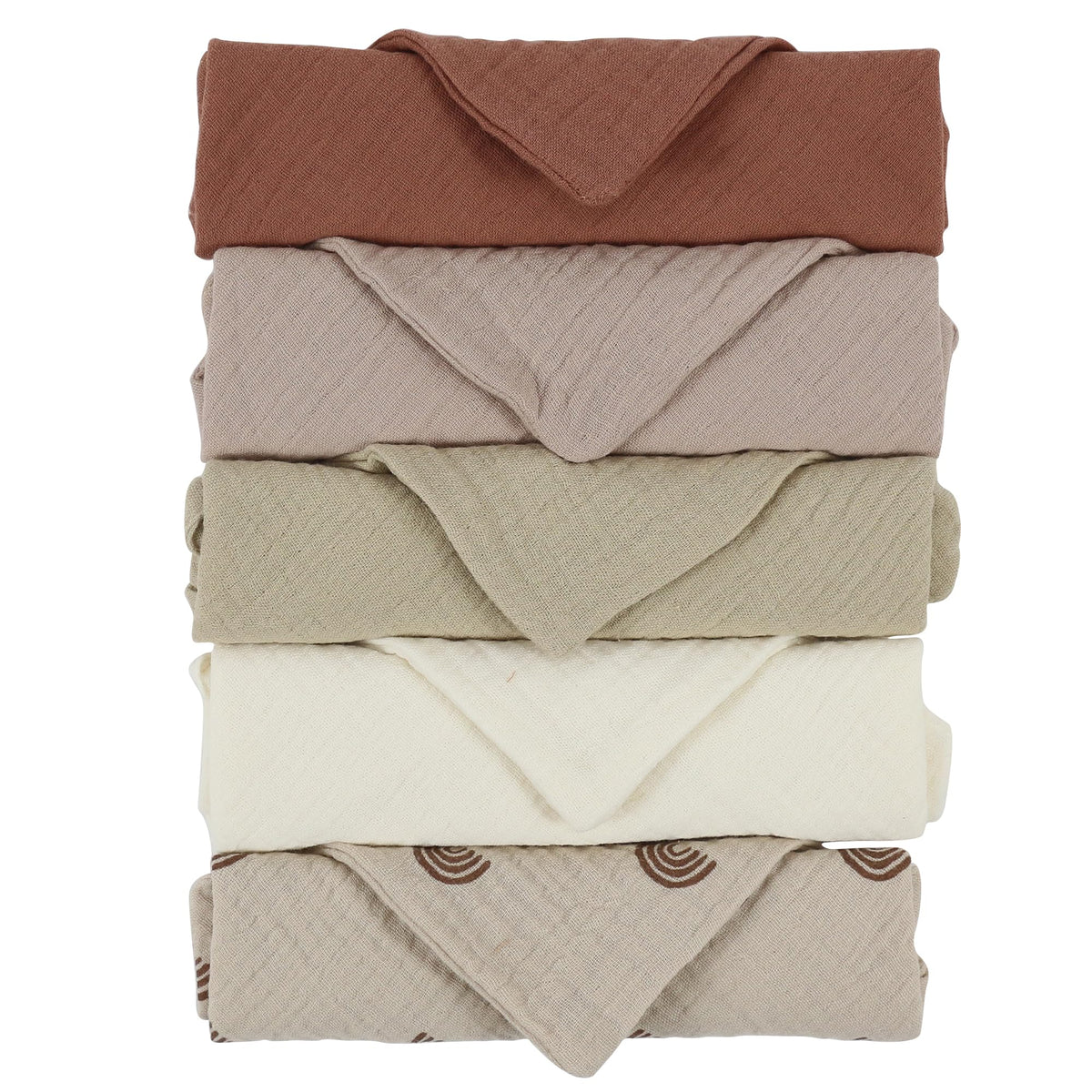 Kjuti baby muslin burp cloth 10x10 soft closeup for gentle burping.
