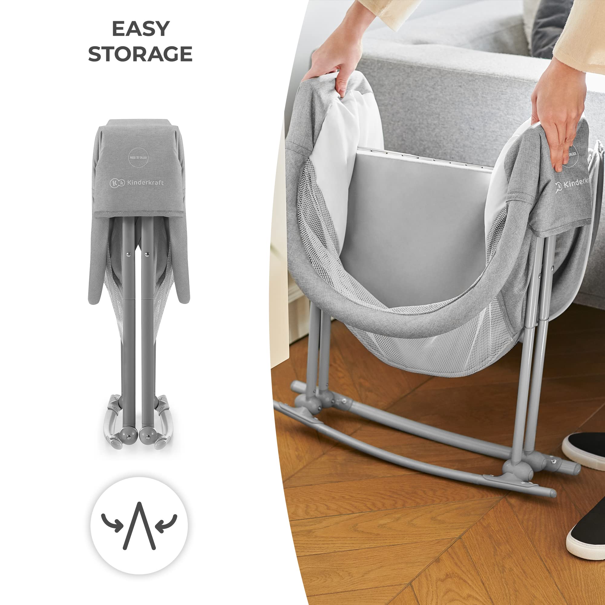 Kinderkraft LOVI mesh sides let you monitor baby with good airflow.
