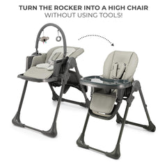 Kinderkraft Tummie removable tray for easy cleaning and transfers.