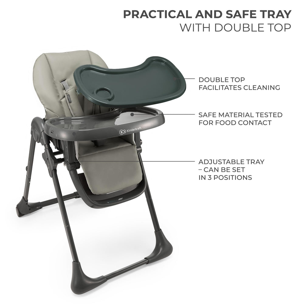 Kinderkraft Tummie sturdy steel frame supports growing toddlers.
