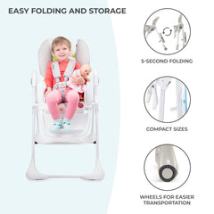 Kinderkraft Yummy highchair double tray with adjustable distance for easy seating