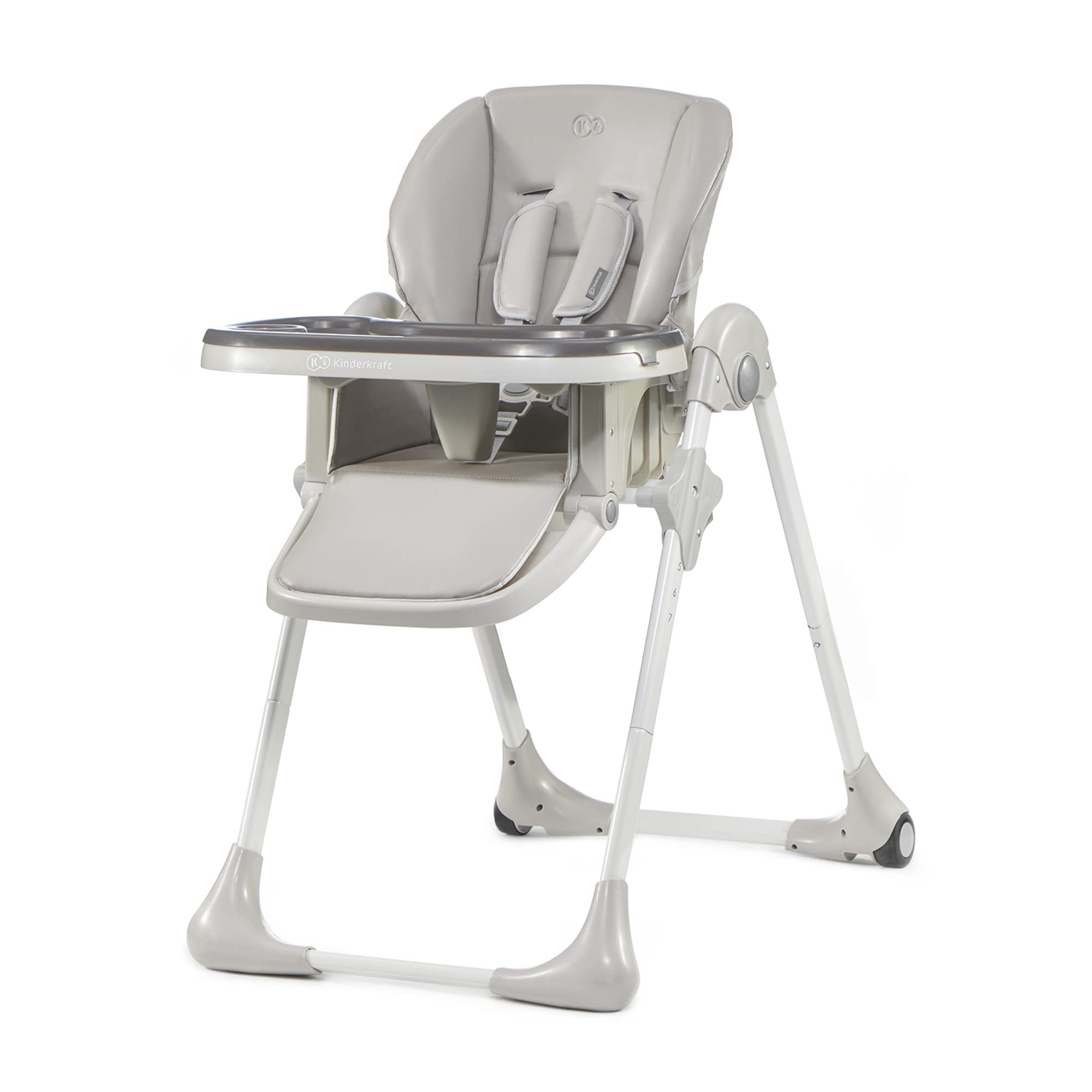 Kinderkraft Yummy highchair folded for compact storage and travel convenience