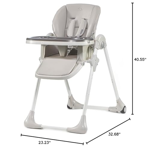 Kinderkraft Yummy highchair rubber-wheeled legs protect floors when moving around