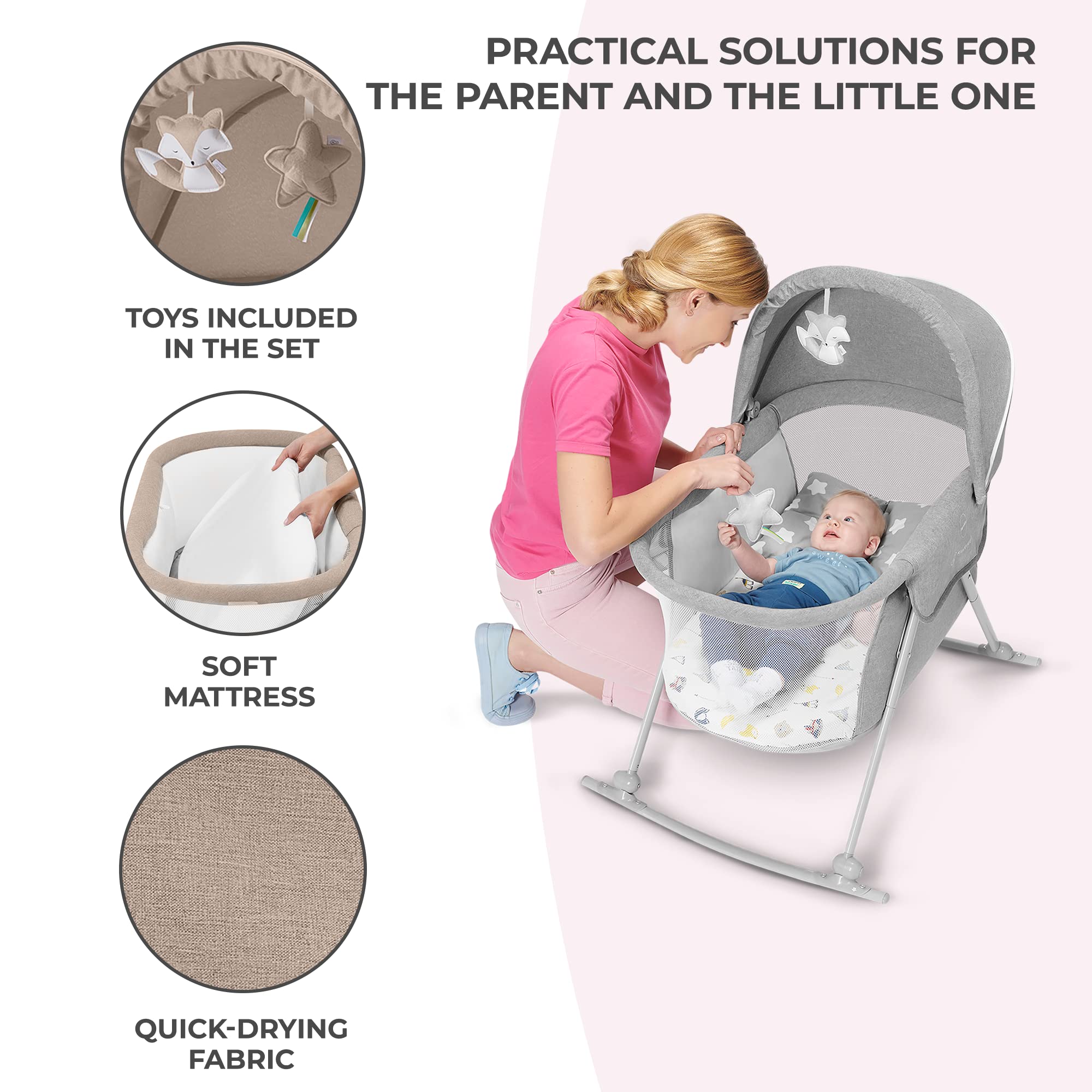 kk Kindkraft LOVI toys with mirror promote engagement and stimulation.