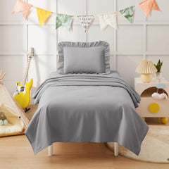 KKJIAF sheet set elastic edging grey keeps the fitted sheet in place