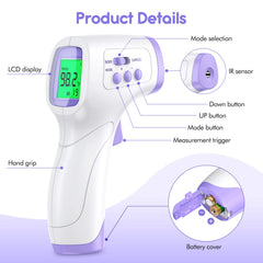 KKmier no-touch forehead thermometer measuring from a safe distance.