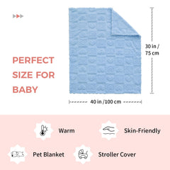 kkootapuakh plush fleece baby blanket; ultra-soft cozy feel